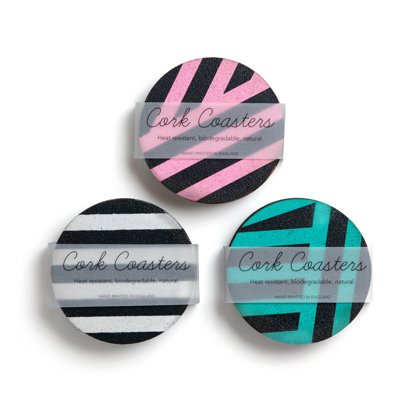 Cork Coasters | GEO Stripe