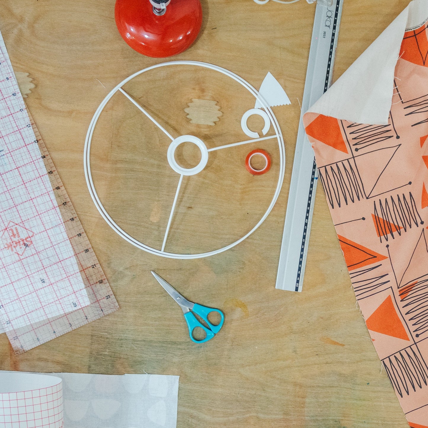 Creative lampshade making workshop materials
