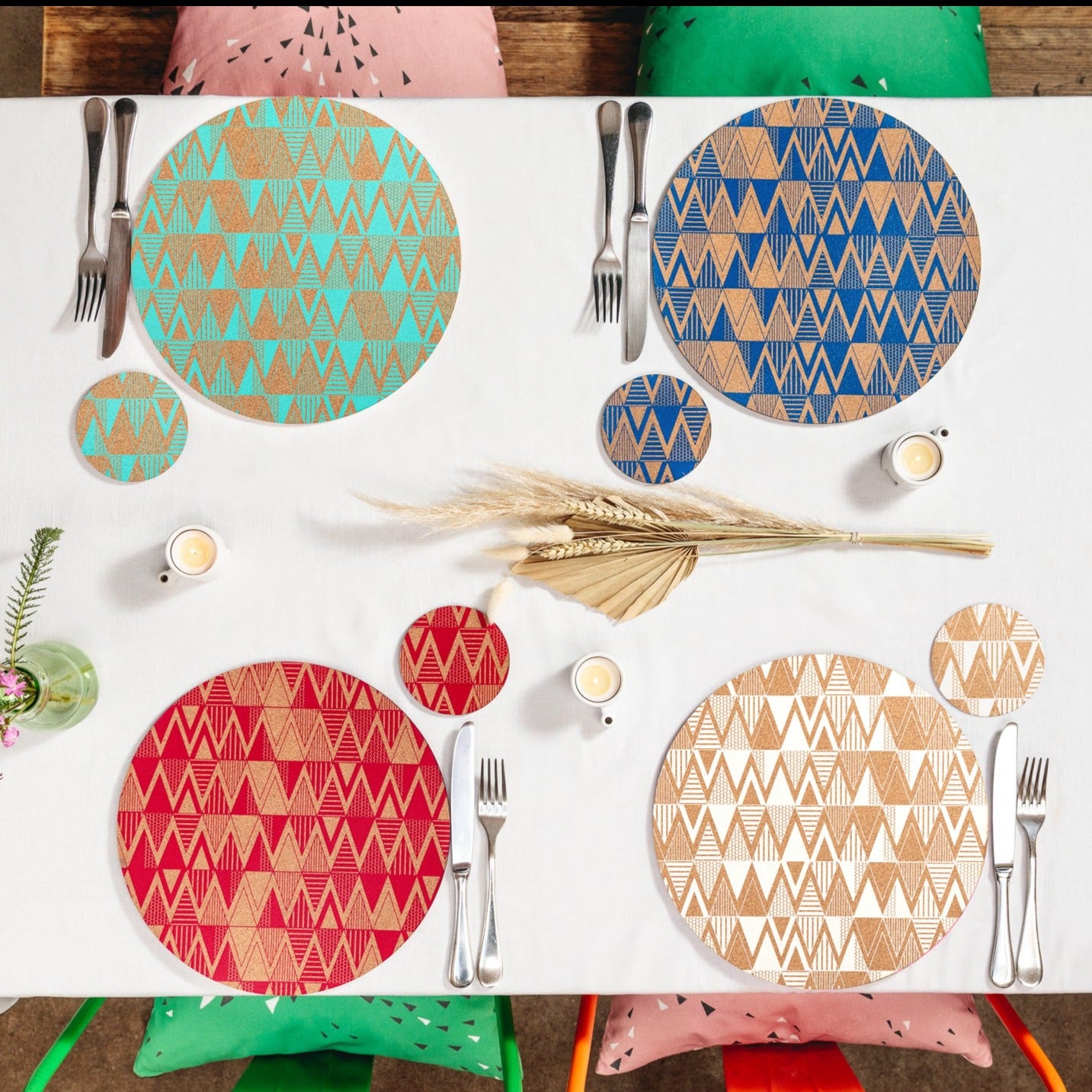 Cork Placemats | Pillarbox Red | GEO